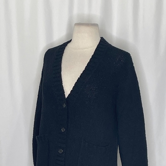 NWT!! J. CREW Marina V-Neck Cardigan Sweater Pockets Solid Black Preppy X-Small - Picture 8 of 15